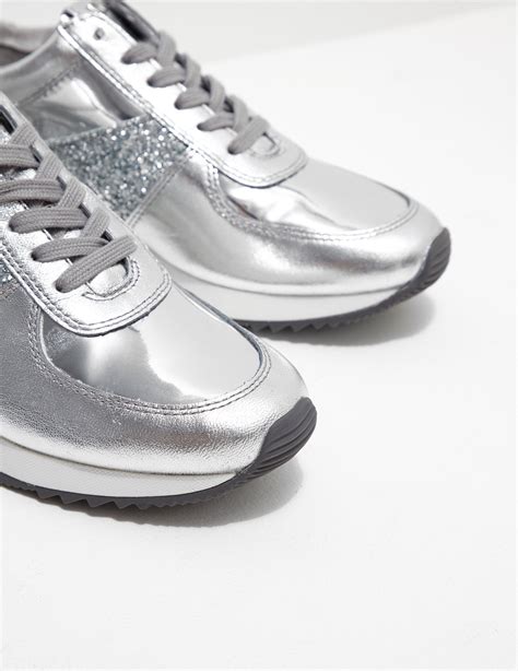 Women's Silver Designer Sneakers 